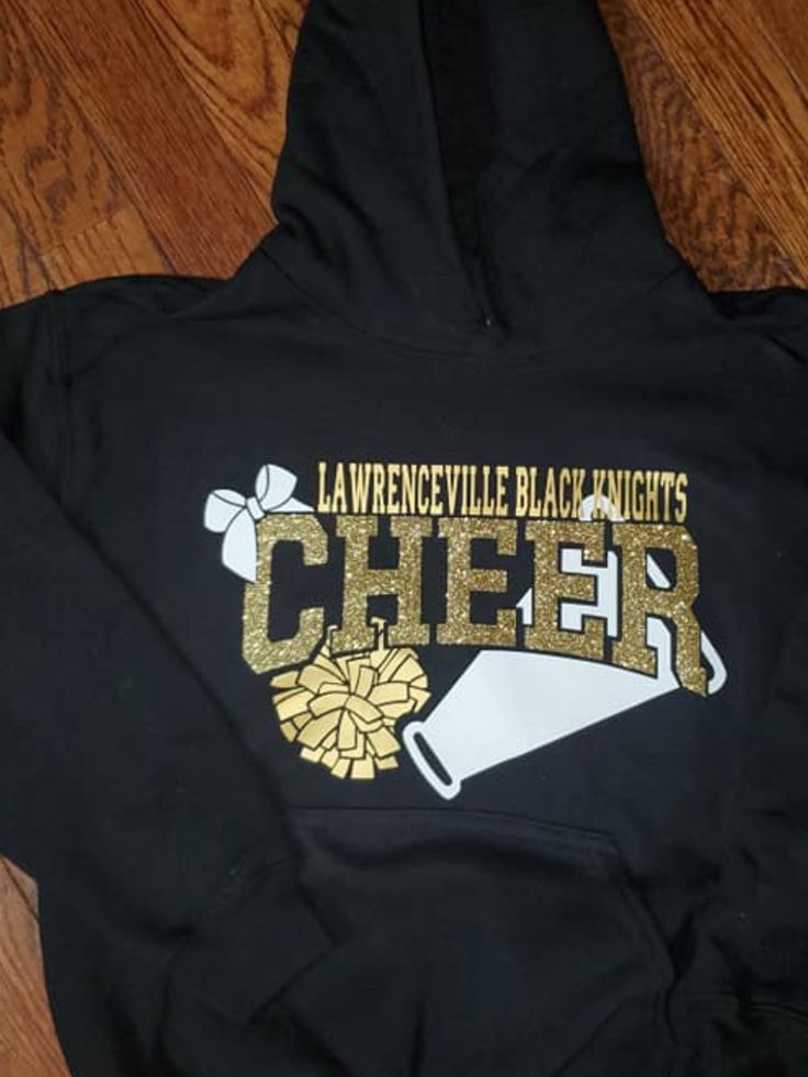 a black hoodie with the words la averenceville black knights cheer on it