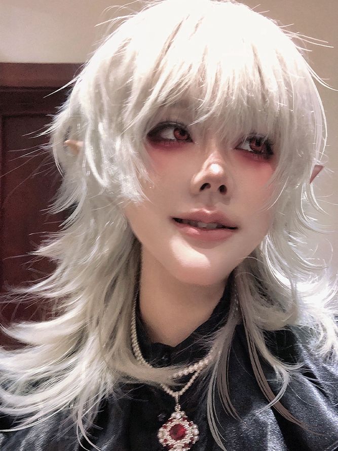 The price is for a wig only, others are not included. Garment Size SizeFree SizeHair Length42 Mythical Wigs For Men, Tokito Wigs, Senju Kawaragi Wig, Black And White Hairstyle, Pretty Hair Color For Short Hair, Monokuma Wig, Goth White Hair, Wolf Cut Wig, Asymmetrical Bob With Bangs