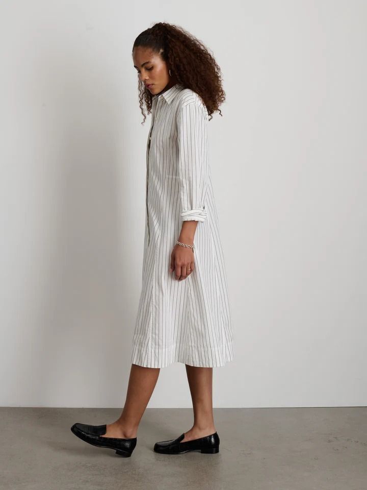 Jules Dress In Stripe – Alex Mill Relaxed Fit Knee-length Shirt Dress With Placket, Relaxed Fit Knee-length Shirt Dress, Fall Relaxed Fit Shirt Dress With Spread Collar, Relaxed Fit Cotton Shirt Dress With Button Cuffs, Classic Shirt Dress With Rolled Sleeves For Daywear, Classic Collared Shirt Dress With Button Cuffs, Spring Business Casual Shirt Dress With Spread Collar, Relaxed Fit Shirt Dress With Spread Collar And Placket, Relaxed Fit Shirt Dress With Placket And Spread Collar