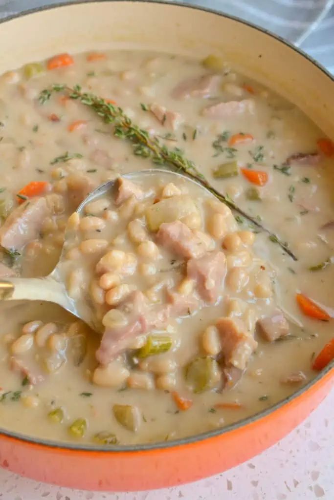 a large pot filled with soup on top of a table