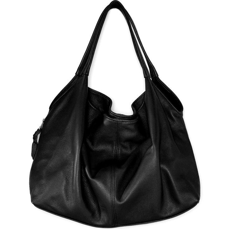 Black Hobo Bag With Double Handle, Black Hobo Bag With Adjustable Strap And Double Handle, Leather-lined Hobo Shoulder Bag, Bags For Uni, Black Hobo Bag With Double Leather Handles, Vintage Leather Hobo Bag With Detachable Strap, Basic Bags, Uni Bag, What In My Bag