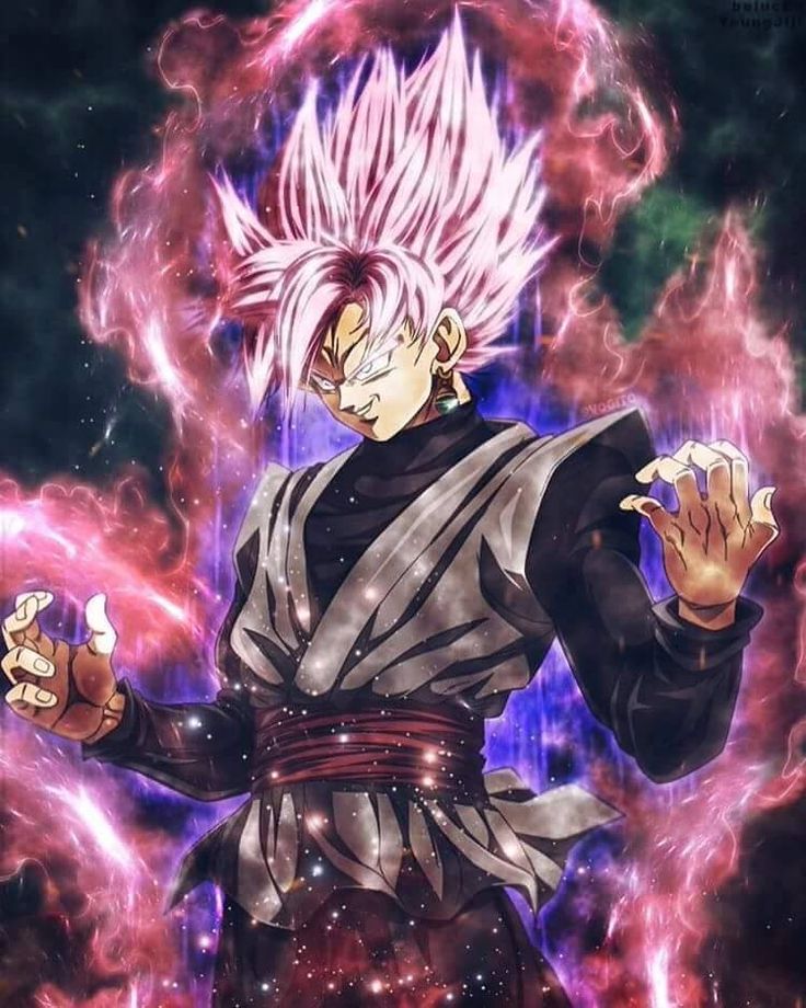 Goku Black Super Saiyajin Rose (Super Saiyan Rose) Goku Black Super Saiyan, Super Saiyan Rose, Dragon Ball Z Shirt, Goku Wallpaper, Black Goku, Dragon Ball Super Goku, Goku Super, Dbz Art, Dragon Balls