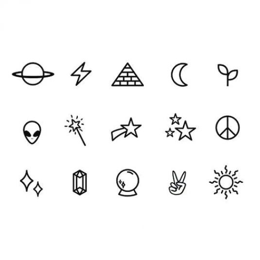 the different symbols that can be seen in this icon set, including stars, sun and moon