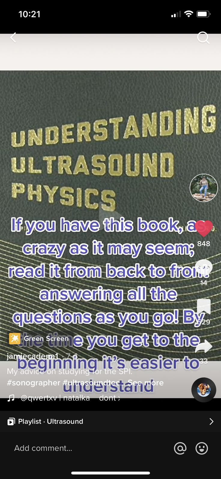 an image of a text message on a cell phone with the caption reading understanding ultrasound physics if you have this book, crazy as many seem to read it