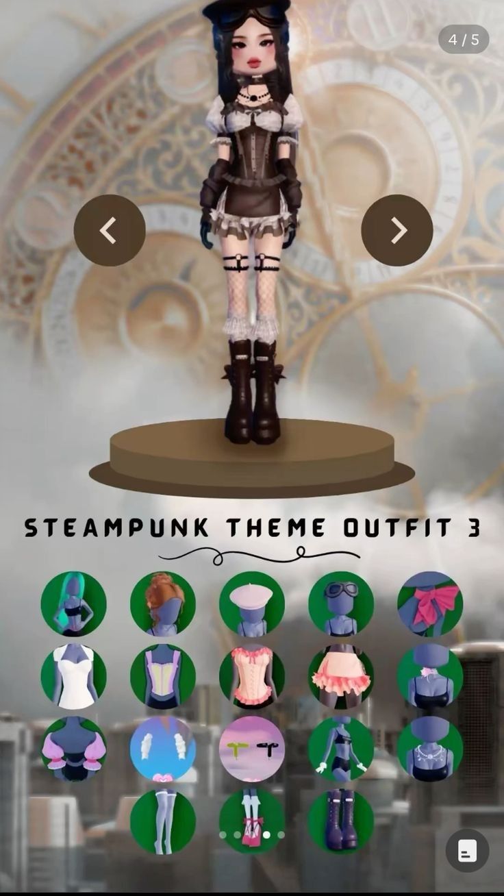 the steampunk theme outfit 3 is shown in this screenshot from an iphone