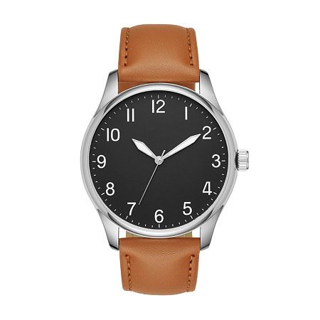 Number of Batteries: 1Included: 1 Watch(es)Features: AnalogBattery Type: Silver OxideJewelry Closure: BucklePower Source: Battery (included)Watch Movement: QuartzWater Resistance: 300mBand Color: BrownDial Color: BlackCase Thickness: 10mmCase Width: 42mmWatch Band Length: 9 InchBand Content: PolyurethaneCase Materials: 100% Metal AlloyBattery Size: Sr626swBand Width: 22mmCountry of Origin: Imported Casual Watch Accessories With Subdials And Round Dial, Casual Business Watch With Round Dial, Casual Watches Gift, Casual Analog Watches For Business, Casual Analog Business Watches, Casual Brown Watch Accessories With Subdials, Adjustable Analog Watch With Round Dial, Casual Brown Analog Watch, Casual Everyday Analog Watch