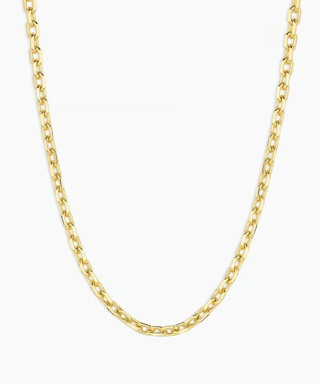 Great for layering, this longer necklace pairs well with different necklines and occasions. Personalize it with charms - we love adding either three or one larger, eye-catching charm. Total length 23" Chain links measure 3/16" by 1/4" Push hinge closure measures 1/2" Available in 18k gold plated brass Avoid contact with anything containing derivatives of alcohol Different Necklines, Skirt And Top Dress, Chain Links, Hobo Handbags, Bottom Clothes, Long Necklace, Dress Accessories, Chain Link, Necklaces Bracelets