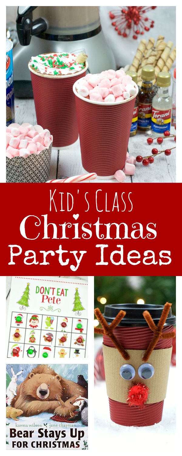 kids's christmas party ideas including cupcakes, candy cups and other treats