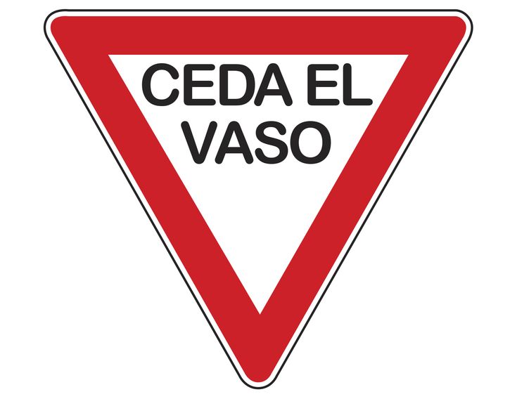 a red and white sign that says ceda el vaso