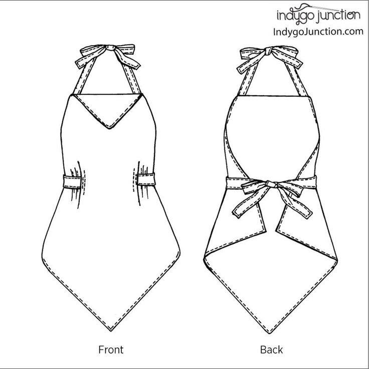 two aprons with ties and bows on them