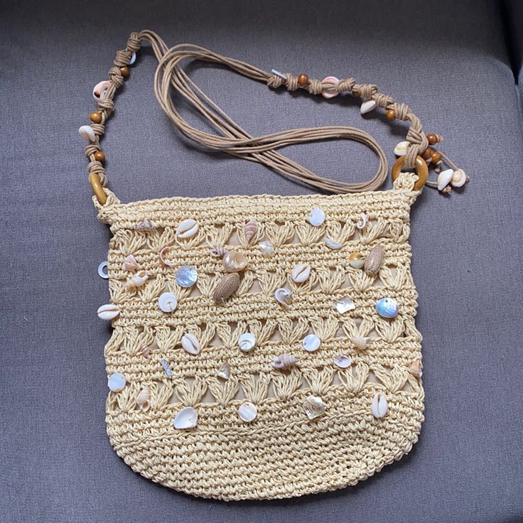 Cappelli Shell Shoulder Bag. Nwot. Pristine Condition. Small Interior Pocket. Zipper Closure. 8 Inches High, 10 Inches Wide, No Rips Or Stains. Adjustable Beige Woven Shoulder Bag, Casual Handmade Bags With Adjustable Strap, Casual Handmade Bag With Adjustable Strap, Casual Handmade Adjustable Shoulder Bag, Casual Adjustable Handmade Shoulder Bag, Adjustable Crossbody Beach Bags, Adjustable Beach Pouch Bag, Adjustable Beige Bag For Fashion Accessory, Adjustable Woven Shoulder Bag For Travel