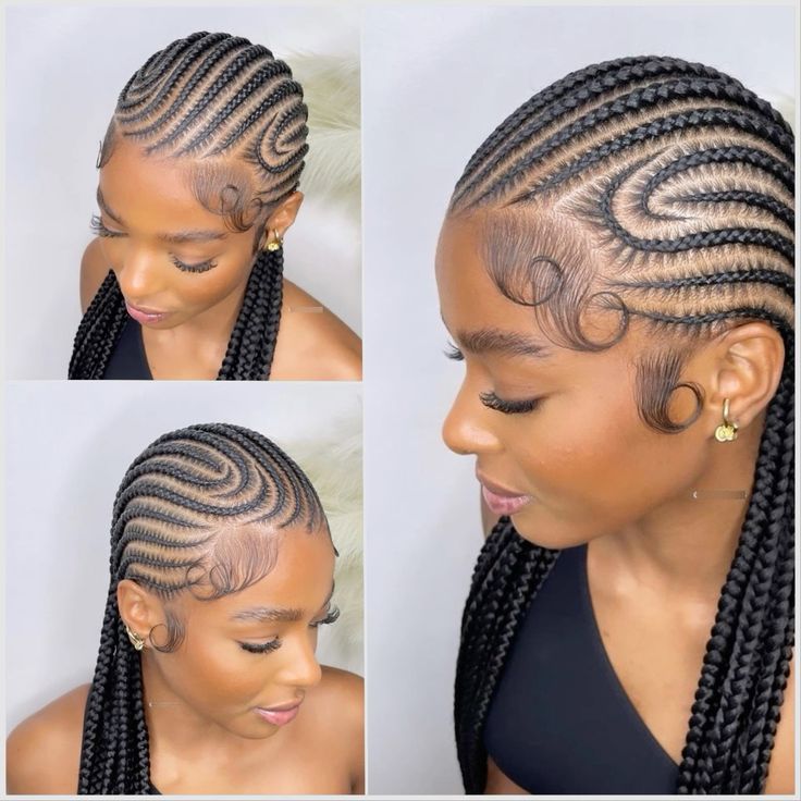 Cornrows With Box Braids, Latest Hair Braids, Cornrows Natural Hair, Lemonade Braids Hairstyles, Cornrows Braids For Black Women, Short Box Braids Hairstyles, Braided Hairstyles For Black Women Cornrows, Beautiful Black Hair, Feed In Braids Hairstyles