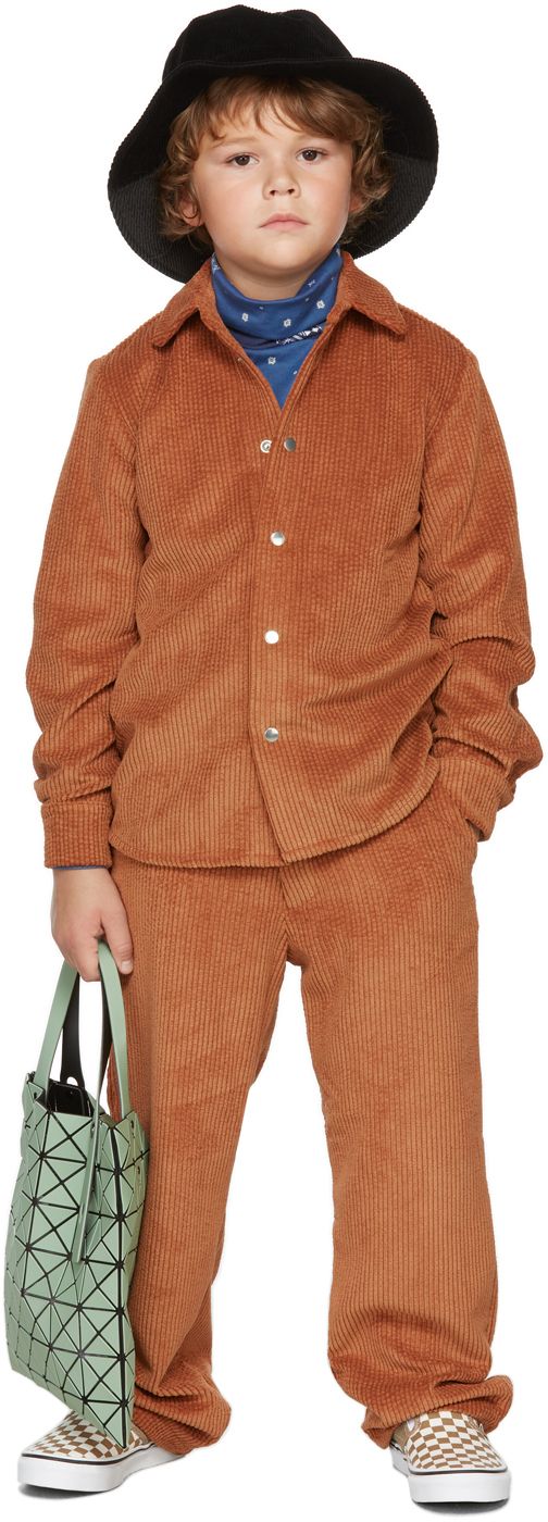 Long sleeve corduroy shirt in brown. · Spread collar · Press-stud closure at front for easy dressing · Single-press-stud barrel cuffs · Machine wash Model measures 49 / 124.5 cm tall and wears size 8. Supplier color: Brown BO(Y)SMANS Size: child's height 4: 41 / 104 cm 6: 45.75 / 116 cm 8: 50.5 / 128 cm 10: 56 / 142 cm 12: 59.75 / 152 cm | BO(Y)SMANS Kids Brown Corduroy Shirt Corduroy Shirt, Brown Corduroy, Easy Dressing, Press Studs, Simple Dresses, Long Sleeve Shirts, Kids Outfits, Women Wear, Collar