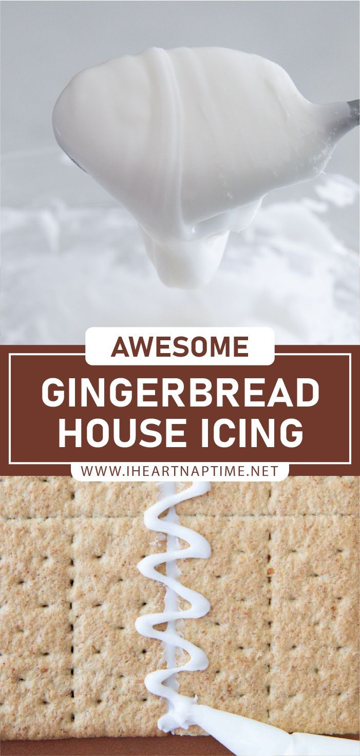 some crackers with white icing on them and the words awesome gingerbread house icing