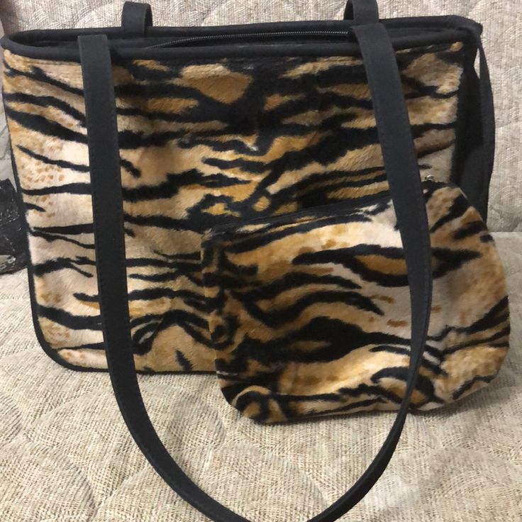 Nwt Deniss Basso Fur Bag Animal Print Absolutely New , Just Was Seating In A Closet The Same Print Cosmetic Bag With Mirror Inside Zipper Pocket And Outside Big Zipper Pocket. Bag Safe Fully Zipper. Very Soft And Comfortable. Very Light Travel Shoulder Bag With Animal Design Pouch, Travel Shoulder Bag With Animal Design, Animal Design Travel Pouch Shoulder Bag, Animal Design Tote Bag For Travel, Leather Shoulder Bag With Animal Design, Rectangular Shape, Leather Bags With Animal Design For Everyday Use, Rectangular Leather Shoulder Bag With Animal Design, Leather Tote Shoulder Bag With Animal Design, Leather Satchel With Animal Design