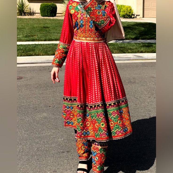 Custom Made. Traditional Fall Party Dresses, Traditional Red Fall Dresses, Afghan Dress, Afghan Dresses, Colorful Dresses, Custom Made, Womens Sizes, Womens Dresses, Red