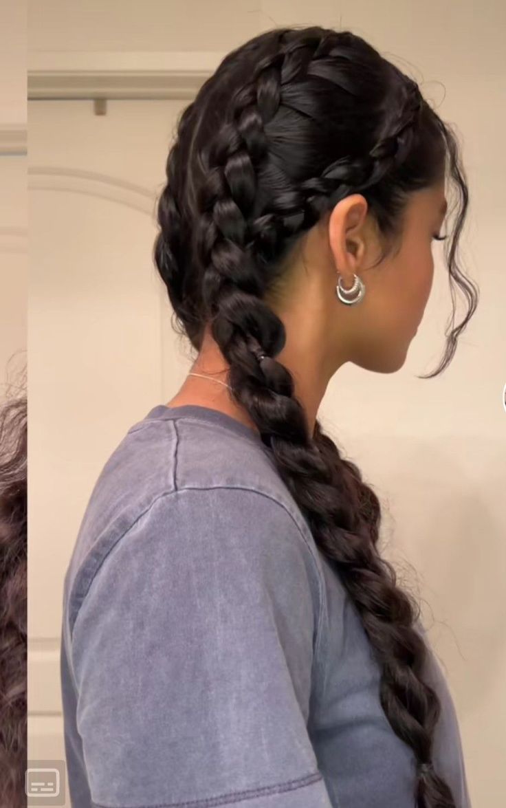 Easy Braided Hairstyles Medium Hair, Cute Hairstyles For Long Hair Updos, Low Do Hairstyles, Braids For Layered Hair, Haircuts For Thick Long Hair, Native Hairstyles, Up Hair Styles, Braid Ribbon, Unique Braided Hairstyles