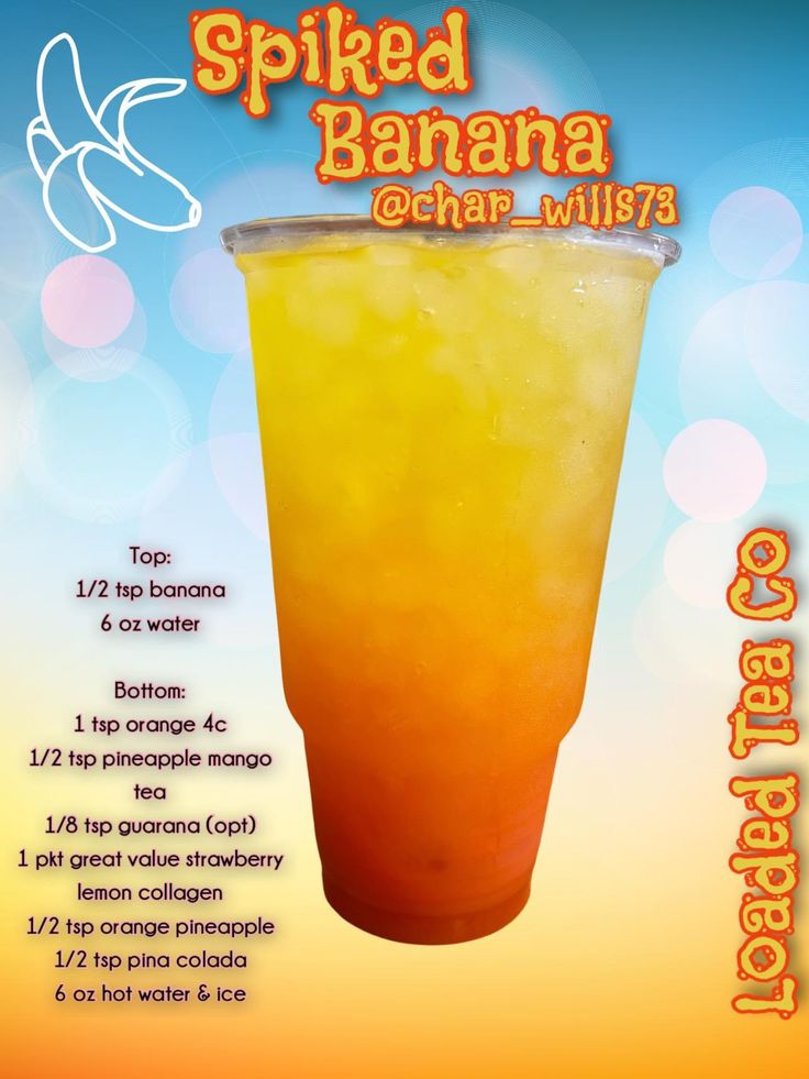 an advertisement for a drink called spiced banana