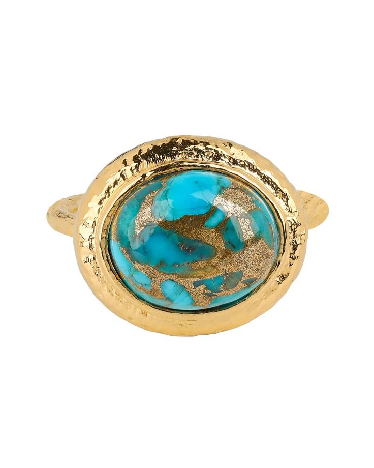 Blue Mohave Turquoise London Blue Topaz Sterling Silver Gold Plated Ring Turquoise Meaning, 10k Gold Ring, Wear Necklaces, Copper Turquoise, Sterling Jewelry, Gold Plated Rings, London Blue Topaz, Gemstone Engagement Rings, Contemporary Jewelry