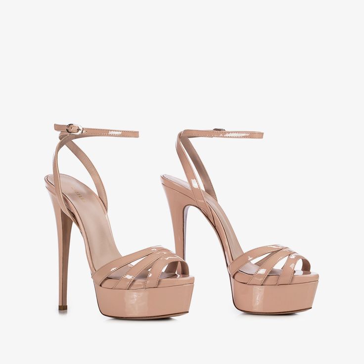 Skin nude patent leather sandal - Le Silla Pageant Heels, Nude Platform Heels, Trendy High Heels, Outfits Stylish, Jeweled Sandals, Beautiful Sandals, Cream Shoes, Girly Shoes, Leather Platform Sandals