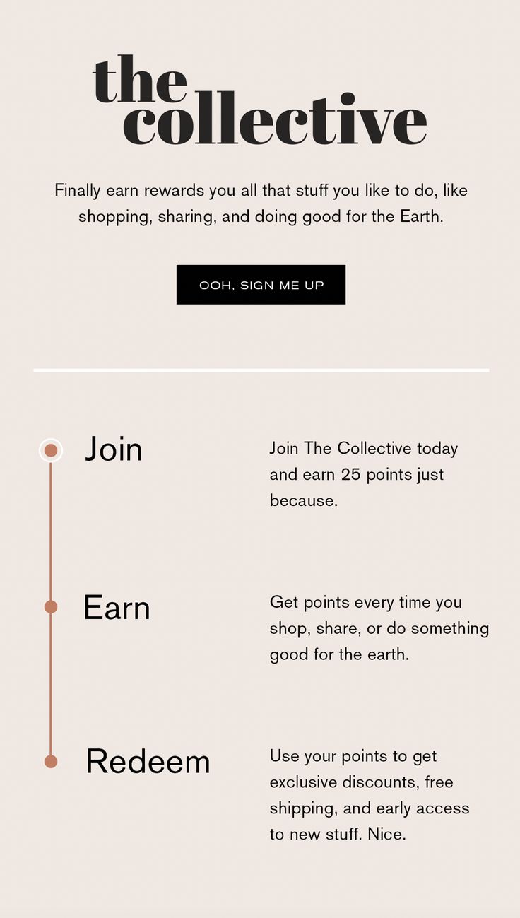 an advertisement for the collective, which is selling items to customers on their own website