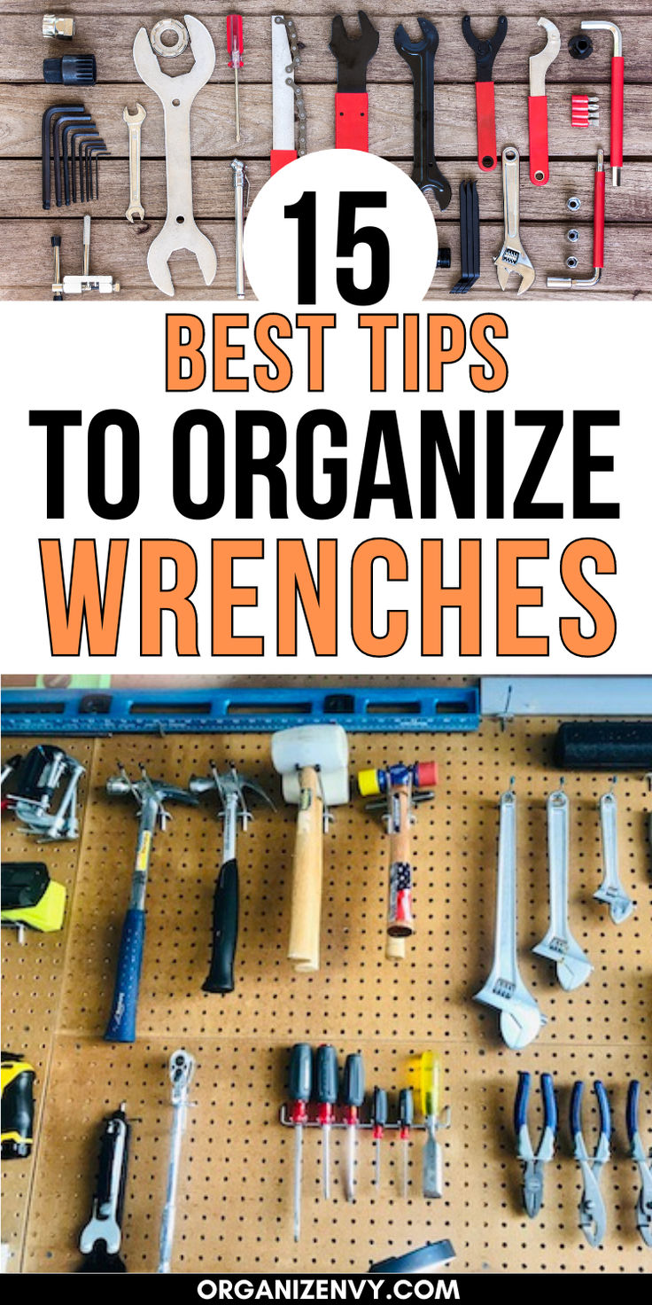 Photos of neatly organized wrenches and tools Wall Tool Storage Ideas, Toolbox Organization Ideas, Tool Shed Storage Ideas, Tool Organization Ideas Diy, Tool Box Organization Ideas, Toolbox Organization, Tool Chest Organization, Wrench Storage, Tool Wall Storage