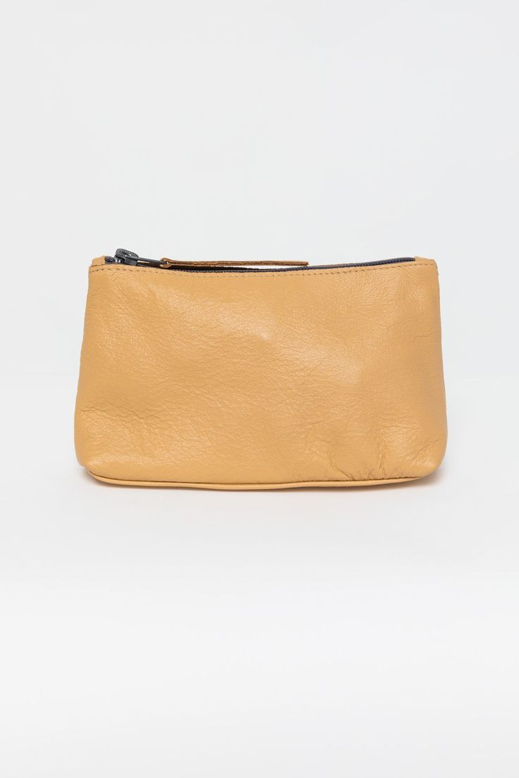 Our Makeup Pouch has a soft feel and can even double as a clutch. This artisanal product is made of genuine leather. All scars are characteristics of the skin and not imperfections. We hope you enjoy this unique handmade object. | Leather Makeup Bag for Women in Sand Leather Makeup Bag, Makeup Pouch, Bag For Women, Makeup Bag, Fashion Bags, Women's Accessories, Bag Accessories, Genuine Leather, Im Not Perfect