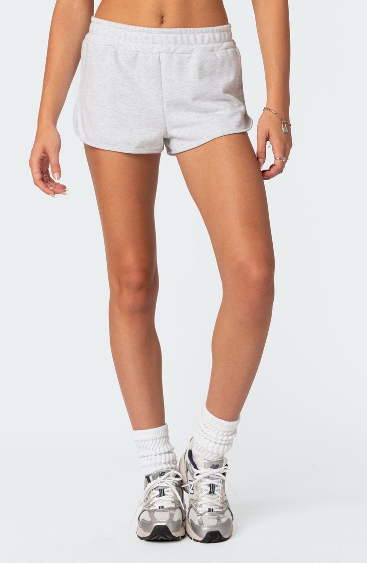 The relaxed fit and muted hue of these cotton-blend shorts make them the perfect building block for any outfit. 50% cotton, 50% polyester Machine wash, dry flat Imported Solid Cotton Pajama Shorts In Athleisure Style, Sporty Shorts With Ribbed Waistband For Everyday, Athleisure Cotton Shorts For Leisure, Cotton Athleisure Shorts For Leisure, Sporty Solid Color Cotton Pajama Shorts, Sporty Cotton Pajama Shorts With Elastic Waistband, Sporty Cotton Pajama Shorts For Everyday, Basic Cotton Athletic Shorts For Summer, Casual Cotton Pajama Shorts With Ribbed Waistband