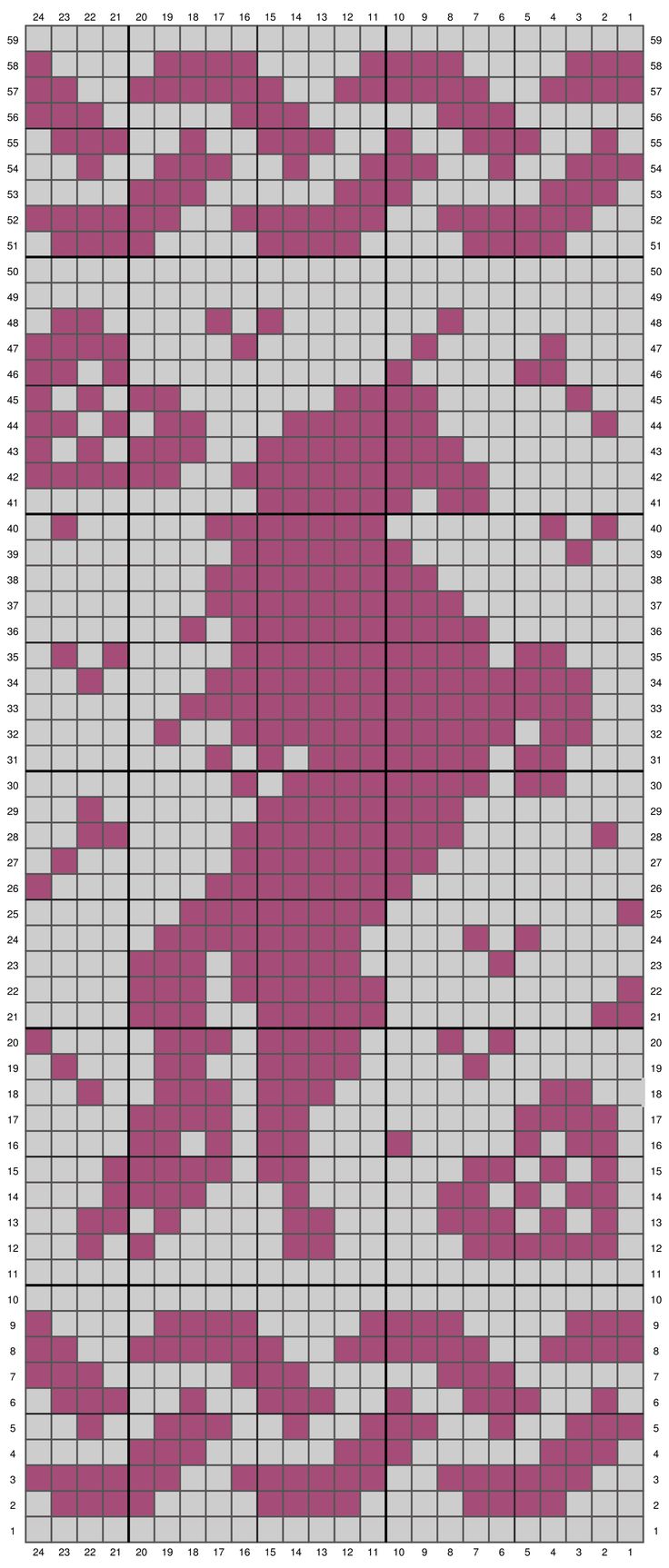 a cross stitch pattern in pink and white