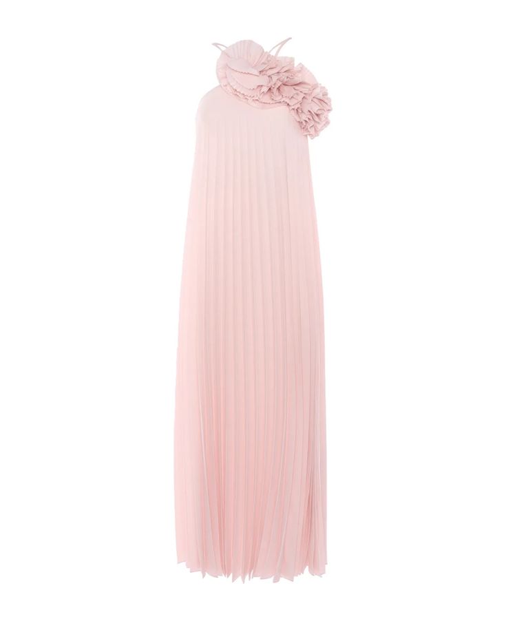 Parosh Ling Cand Pink Dress | italist Pink Pleated Dress For Summer, Feminine One-shoulder Sleeveless Evening Dress, Feminine Sleeveless One Shoulder Evening Dress, Feminine One Shoulder Sleeveless Evening Dress, Feminine One Shoulder Sleeveless Dress For Evening, Pink Chic Maxi Halter Dress, Pleated Party Dress With Ruffled Straps, Pleated Dress With Ruffled Straps For Party, Pink One Shoulder Dress For Spring Formal