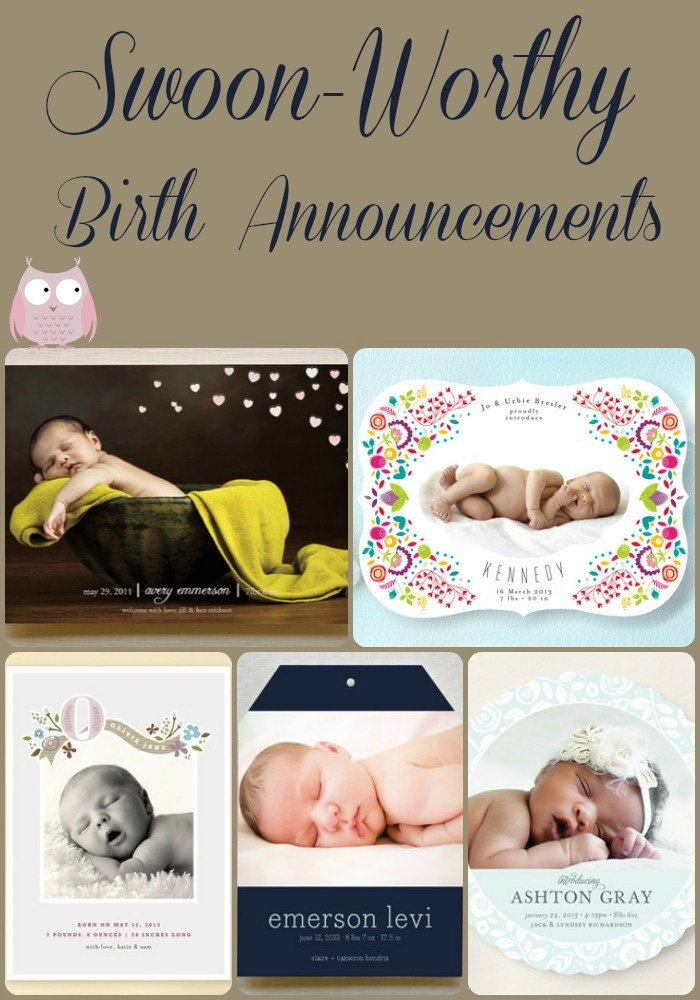 the birth announcement is shown with pictures of babies