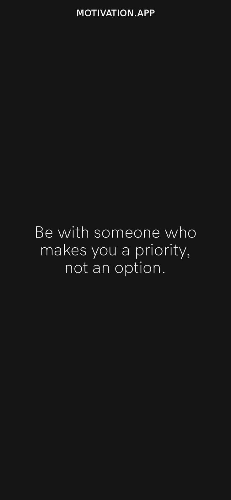 a black and white photo with a quote on it that says be with someone who makes you a priority, not an option