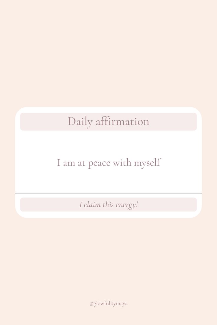 the text reads daily affirmation i value myself as a person claim this energy