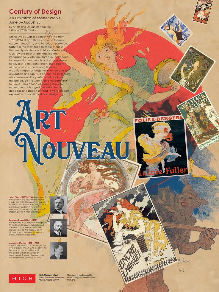 an advertisement for the art nouveau movement