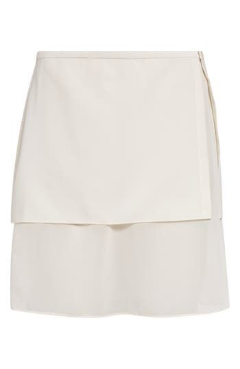 A sheer chiffon lining peeking from opaque panels brings the NYC-based designer's signature whimsy to a dreamy miniskirt detailed with a mother-of-pearl button. Hidden side-zip closure Lined 67% polyester, 29% rayon, 4% spandex Hand wash, line dry Made in the USA Designer Clothing Asian & Pacific Islander Owned/Founded Romantic Fashion, Flowy Floral Dress, Runway Outfits, Hoop Skirt, Embellished Jacket, Sandy Liang, Rollerball Perfume, Slip Dresses, Boho Aesthetic