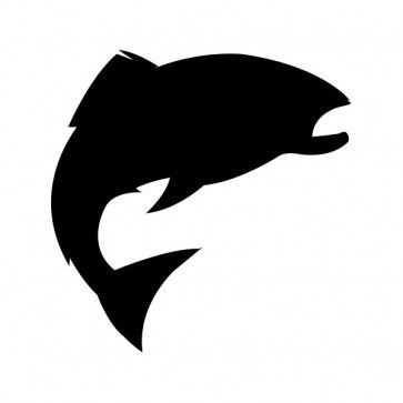 a black and white silhouette of a fish