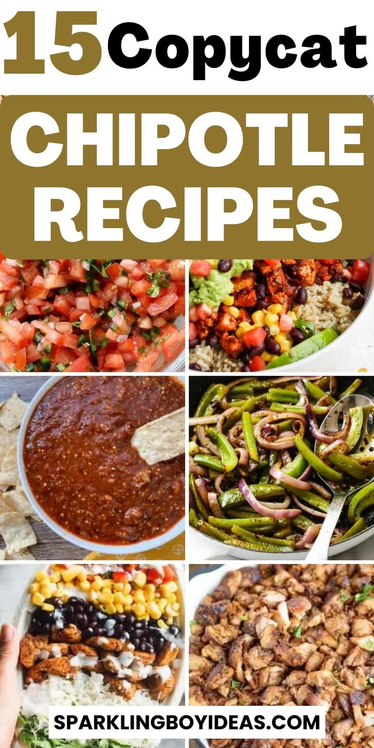 15 copycat chipotle recipes with text overlay