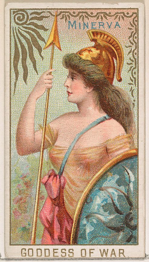 an old postage stamp with a woman holding a flag and wearing a roman headdress