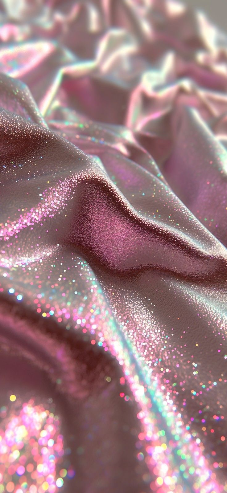 the fabric has glitter on it and is pink