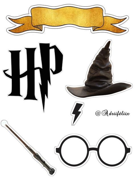 harry potter's hat, glasses and wand are on display in front of a white background