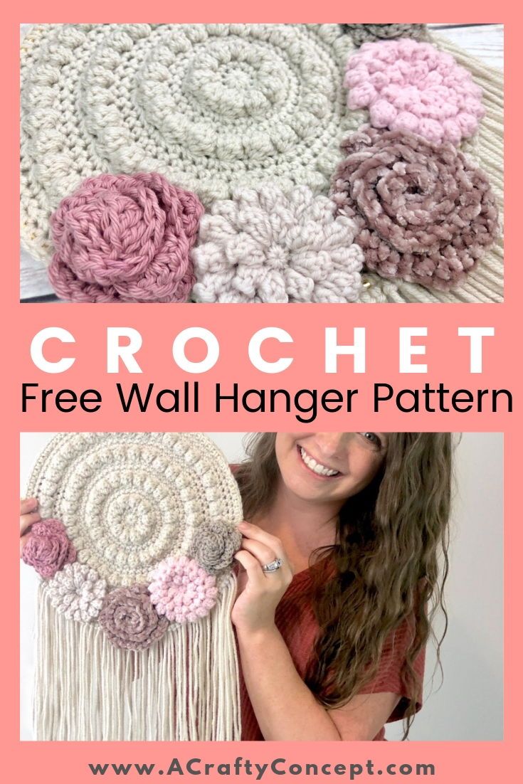 the crochet free wall hanging pattern is easy to make and looks great for any room in your home