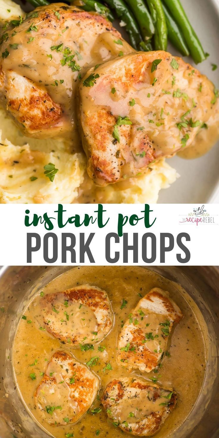 instant pot pork chops with gravy and green beans