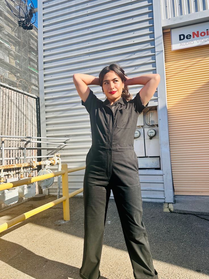 Behold your new uniform. The most comfortable fitting coveralls made in our stretch cotton twill. Featuring a relaxed full length silhouette with short sleeves, a brass zipper-front closure, one chest flap pocket and side slash pockets. Now stop looking so good and get to work! Relaxed Fit Short Sleeve Overalls With Pockets, Cotton Short Sleeve Overalls For Workwear, Short Sleeve Cotton Overalls For Workwear, Short Sleeve Relaxed Fit Jumpsuit With Side Pockets, Relaxed Fit Jumpsuit With Side Pockets And Short Sleeves, Relaxed Fit Short Sleeve Jumpsuits For Work, Relaxed Fit Short Sleeve Jumpsuits And Rompers For Work, Utility Style Short Sleeve Overalls For Workwear, Utility Short Sleeve Overalls For Workwear