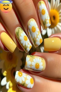 Show off your perfect nails with our collection of stunning nail art designs! From intricate patterns to trendy colors, find inspiration for your next manicure. Your nails deserve to look fabulous! 💅✨ #NailArt #NailInspo #ManicureMagic #BeautyTrends #NailGoals Pastels Nail, Nails Daisy, Daisy Acrylic Nails, Cap Tattoo, Shoulder Cap Tattoo, Winter Patterns, Side Neck Tattoo, Chic Nail Art, Spring Acrylic Nails