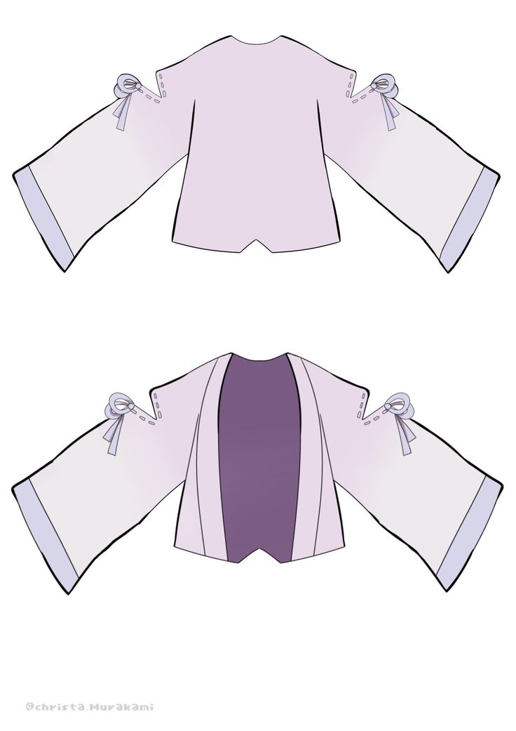 the front and back views of a kimono jacket with an attached tie on it