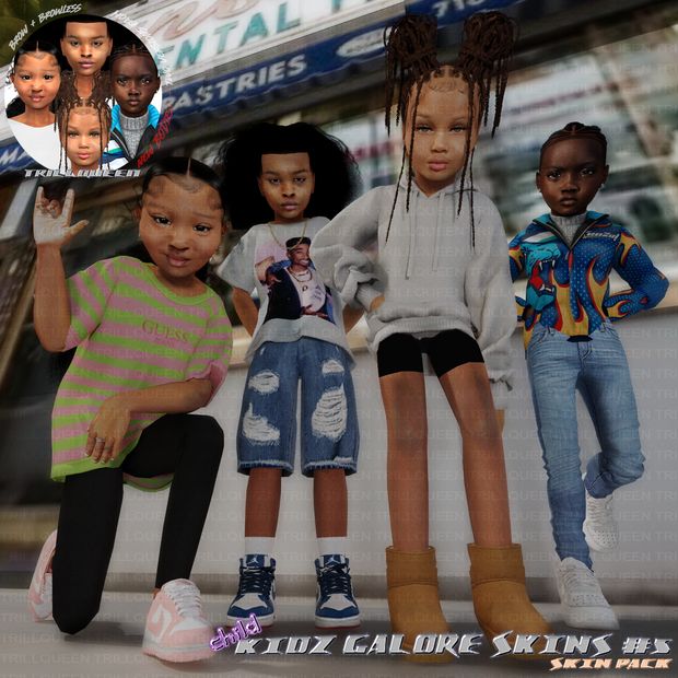 an image of children in front of a store with the caption kidz cal luke skin's