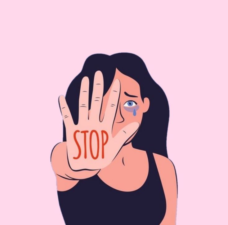 a woman covering her face with the word stop