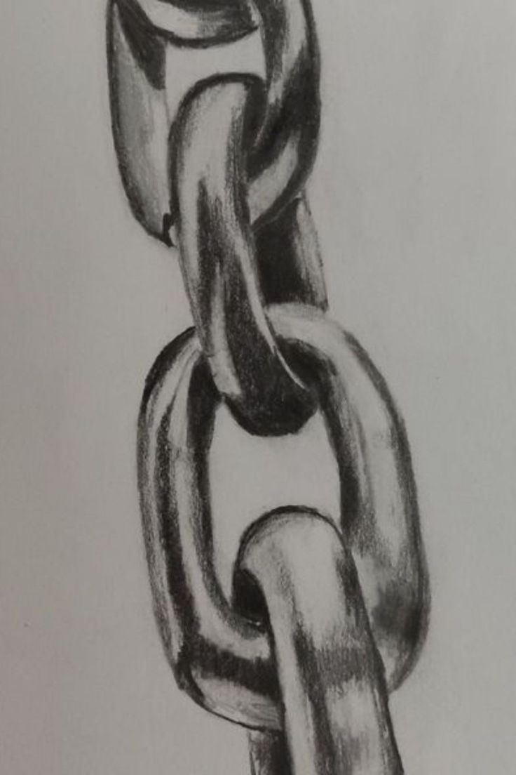 a pencil drawing of a chain