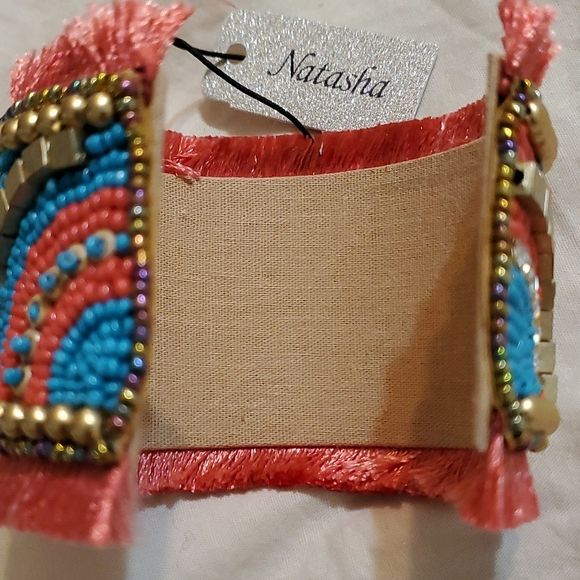 Natasha Couture | Jewelry | Natasha Tribal Bracelet | Poshmark Handmade Adjustable Cuff Bracelet For Summer, Bohemian Bracelets For Summer Parties, Bohemian Beaded Bracelets For Party, Handmade Bohemian Cuff Bracelet For Summer, Unique Blue Cuff Bracelet For Festival, Bohemian Summer Party Bracelets, Summer Bohemian Party Bracelets, Bohemian Cuff Bracelet Bangle For Beach, Artisan Blue Cuff Bracelet For Festivals