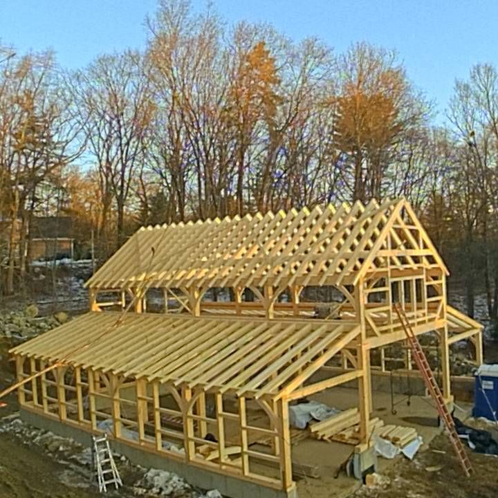 a house is being built in the woods